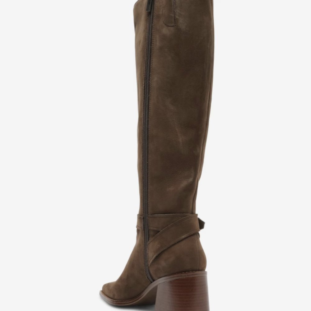 NEW Vince Camuto  Seshlyan Mink Suede Nubuck Wide Calf Boots - Picture 3 of 8